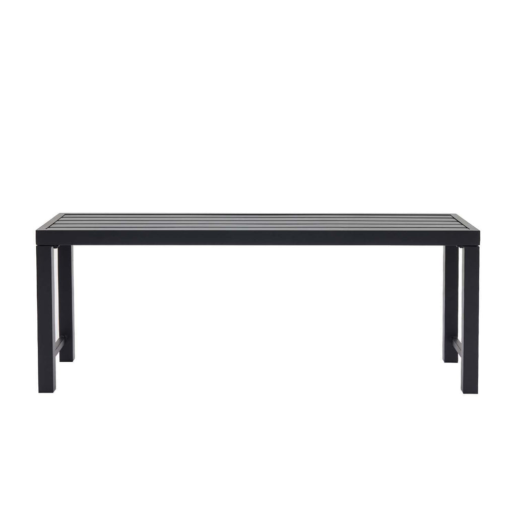 Black Metal Backless Outdoor Bench K6258