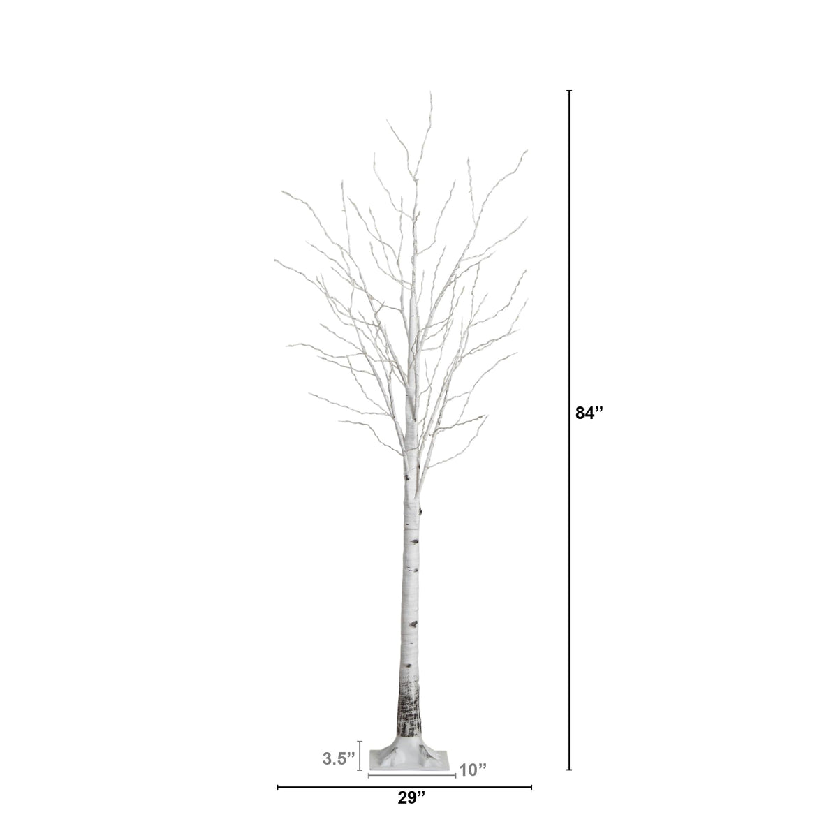 7-FT Pre-lit Artificial White Birch Tree with LED Lights U369
