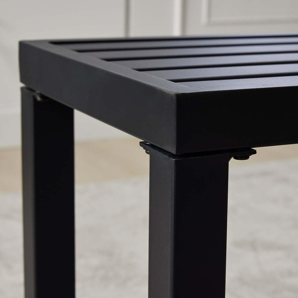 Black Metal Backless Outdoor Bench K6258