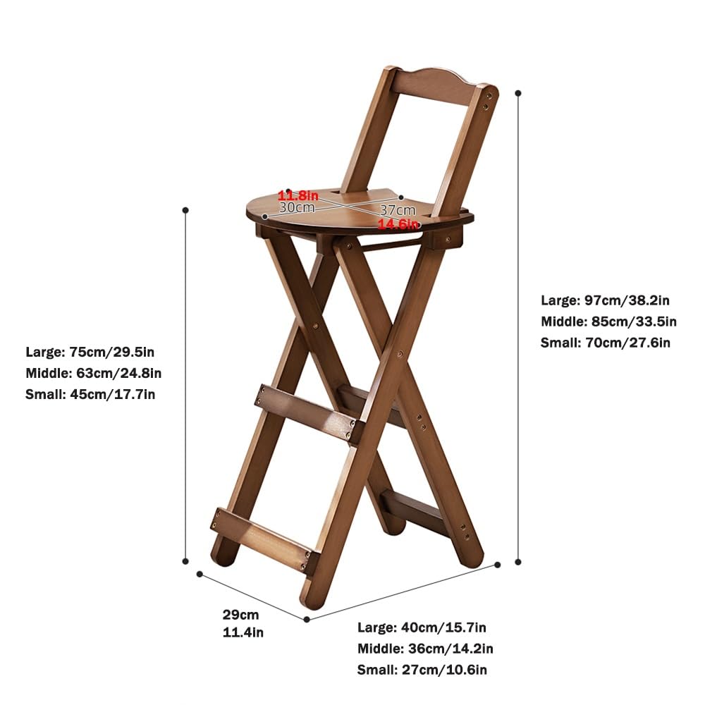 Bamboo Folding Stool with Backrest S9541