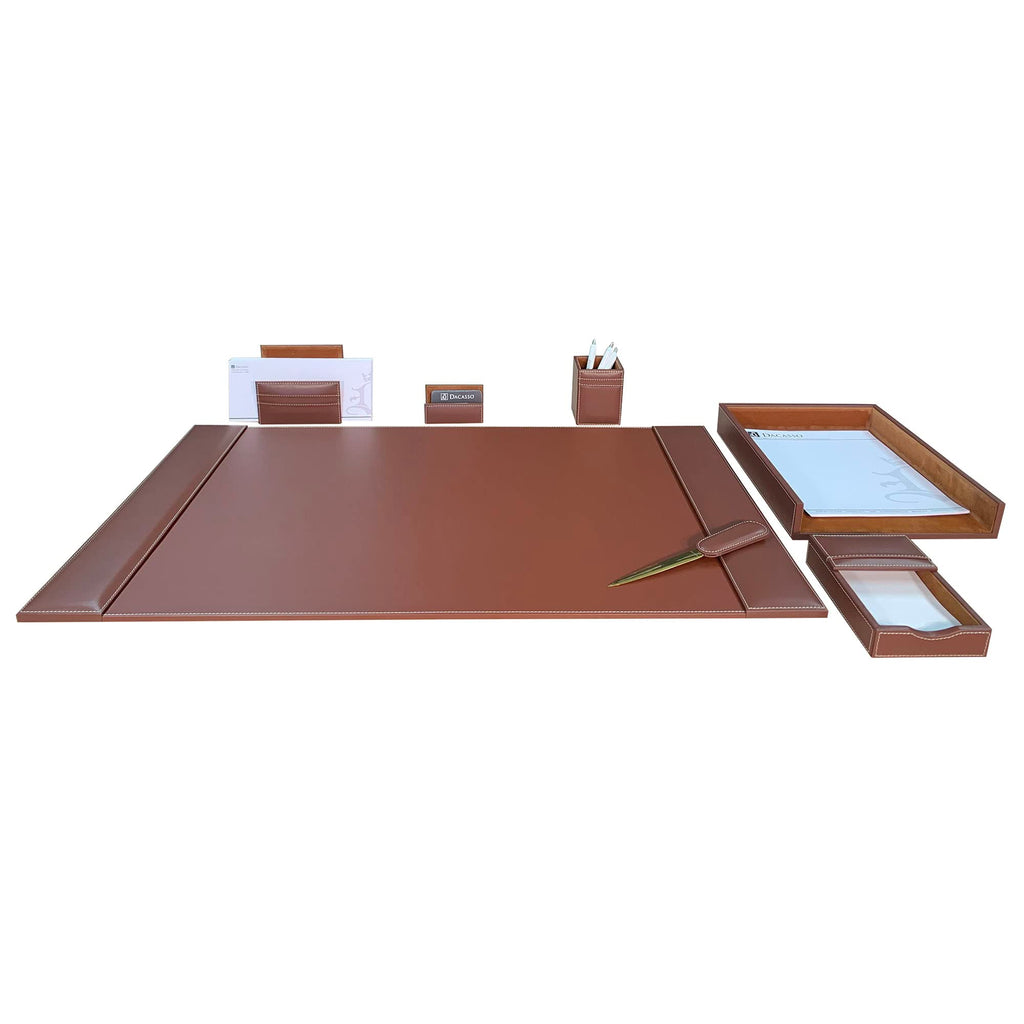Rustic Brown Leather Desk Set, 7-Piece Z824925