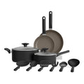 12 Piece Ceramic Nonstick Cookware Set Black B971