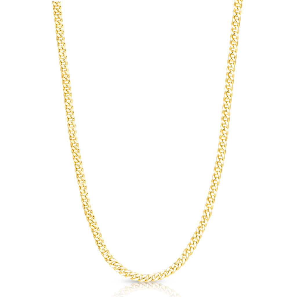 14k Gold Hollow Cuban Link Chain Necklace W583
