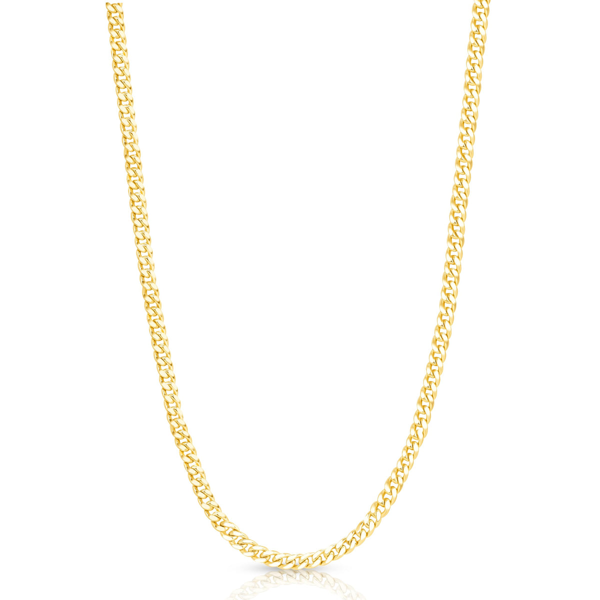 14k Gold Hollow Cuban Link Chain Necklace W583