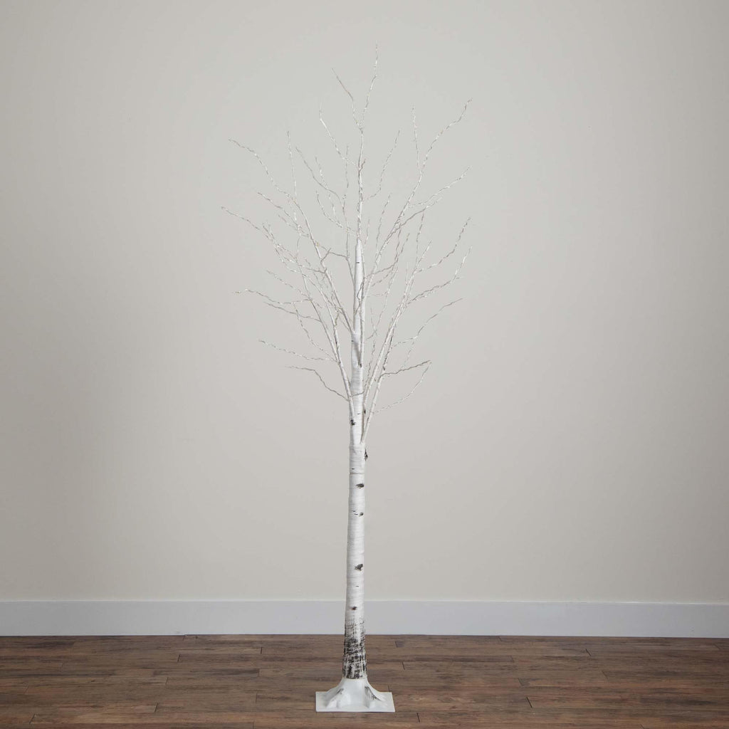 7-FT Pre-lit Artificial White Birch Tree with LED Lights U369