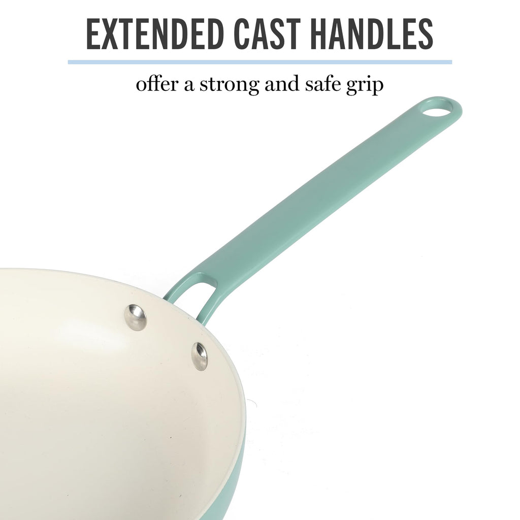 12 Piece Nonstick Ceramic Aluminum Cookware Set Teal Z14281