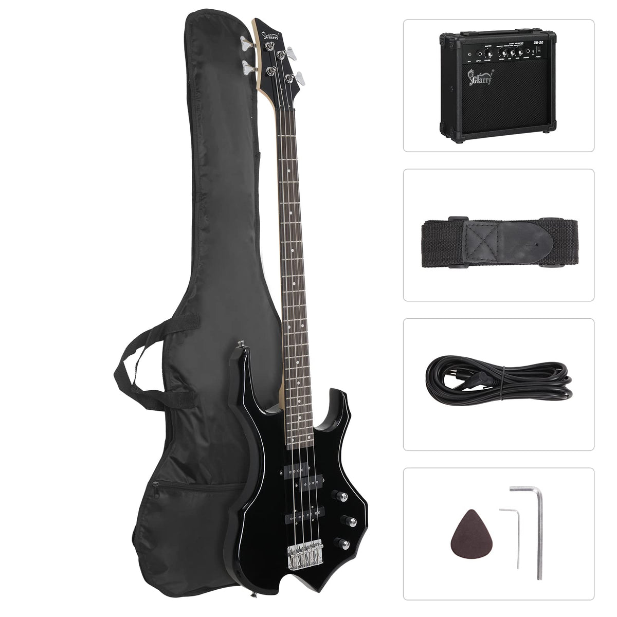Electric Bass Guitar 4 Strings Black N882717