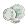 12-Piece Green Stoneware Dinnerware Set N545