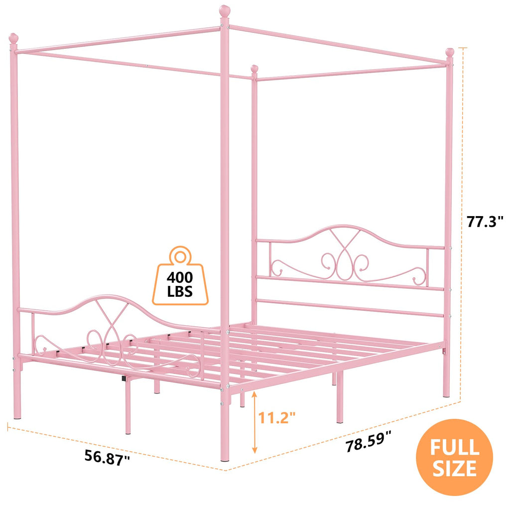 Full Size Canopy Bed Frame with 4 Posters O555