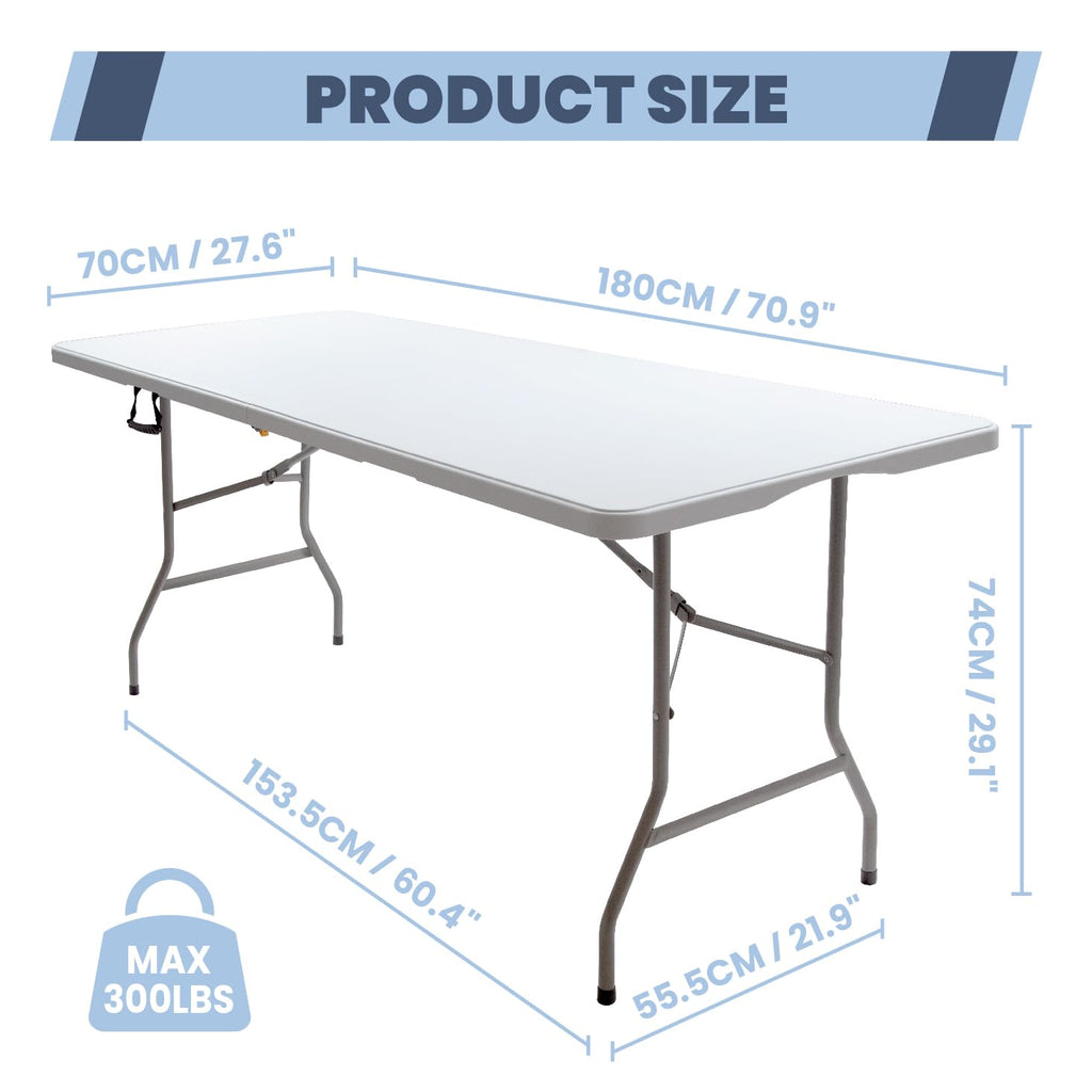 6FT Folding Picnic Table with Tablecloth U77779