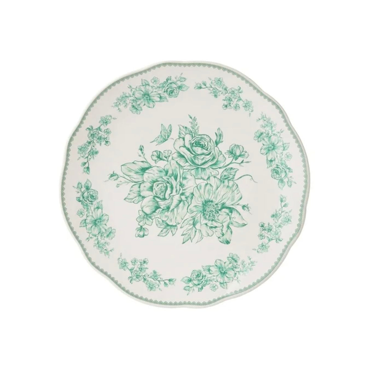 12-Piece Green Stoneware Dinnerware Set N545