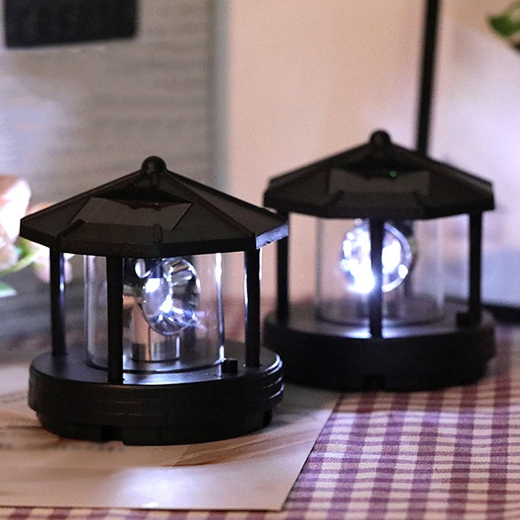 2 Pieces Solar Powered Lighthouse Shape Light R545