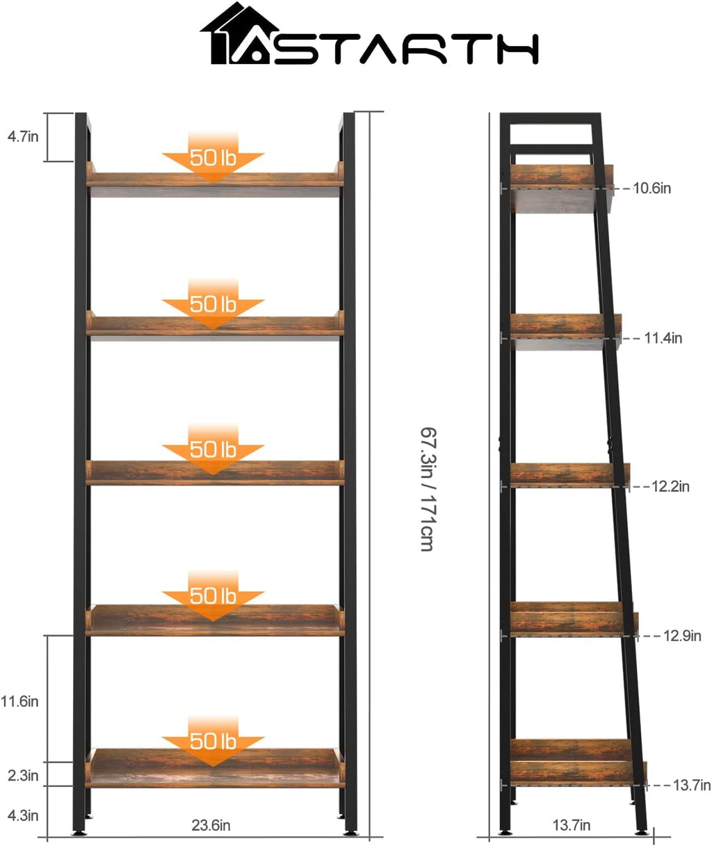 5-Tier 67 Inch Tall Ladder Shelf B455160