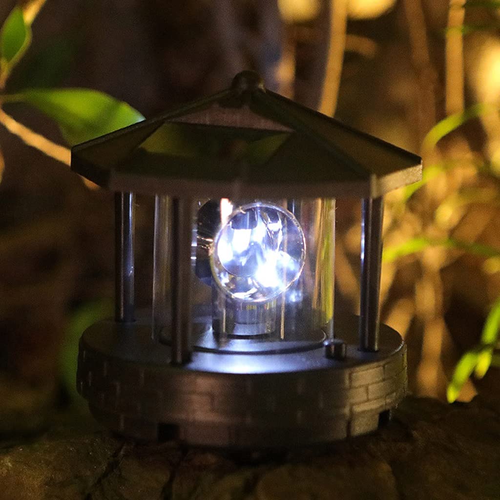 2 Pieces Solar Powered Lighthouse Shape Light R545