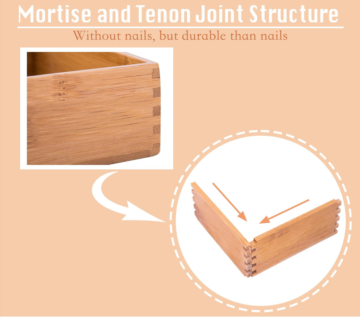Bamboo Organizer Storage Boxes 4"*4" U380641