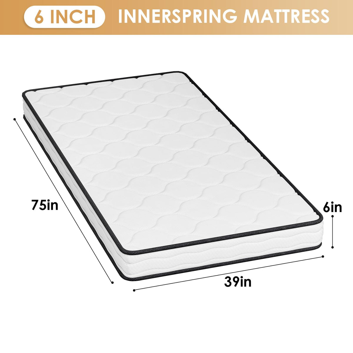 6 Inch Twin Medium Firm Hybrid Mattress T88892