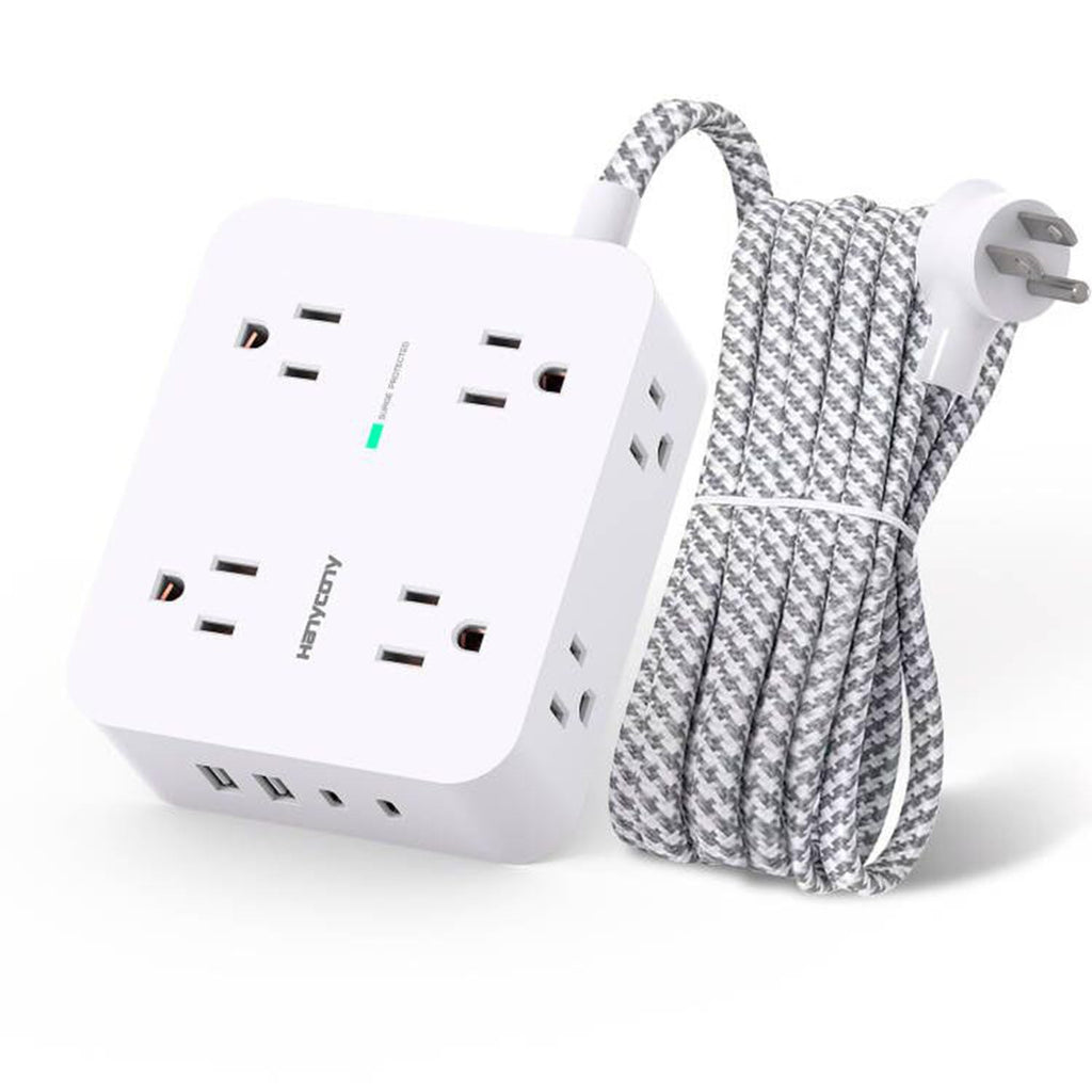 Surge Protector Power Strip 5 Ft Braided Extension Cord M5969