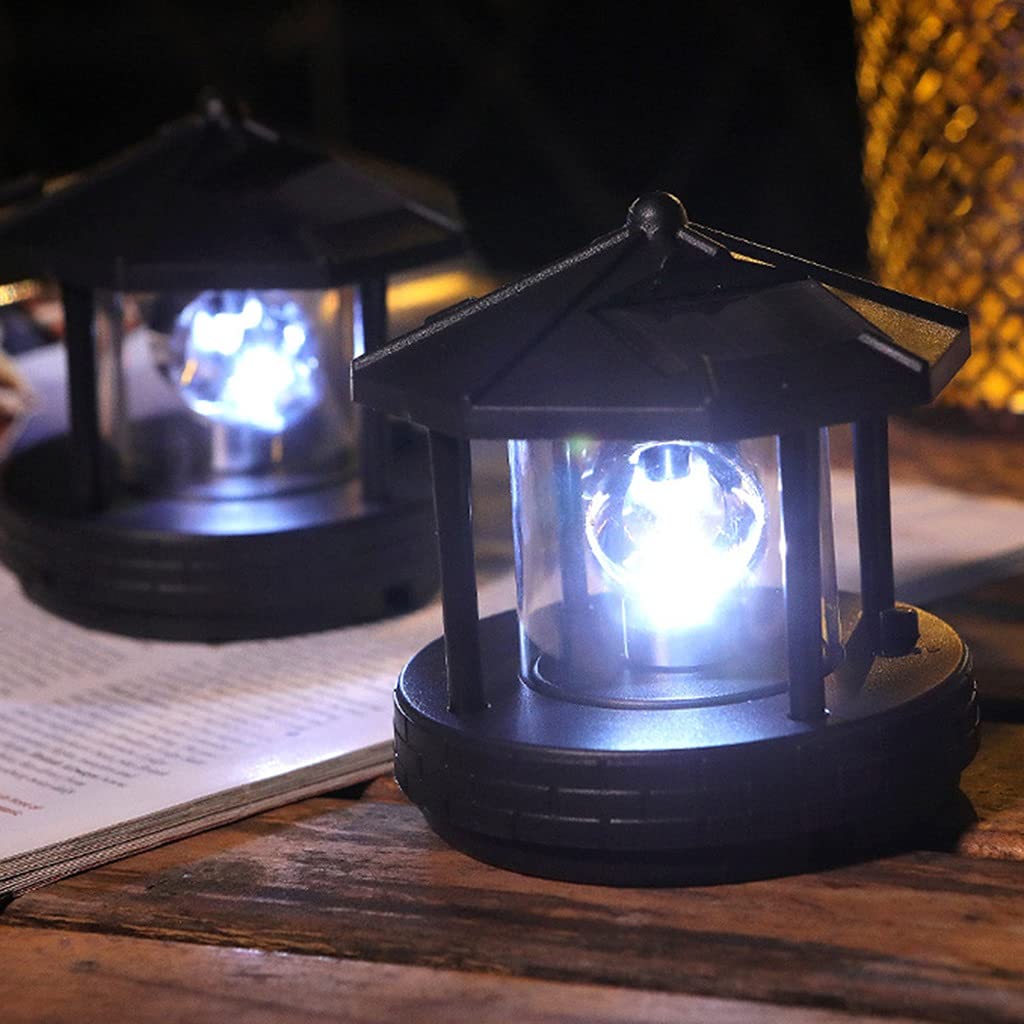 2 Pieces Solar Powered Lighthouse Shape Light R545