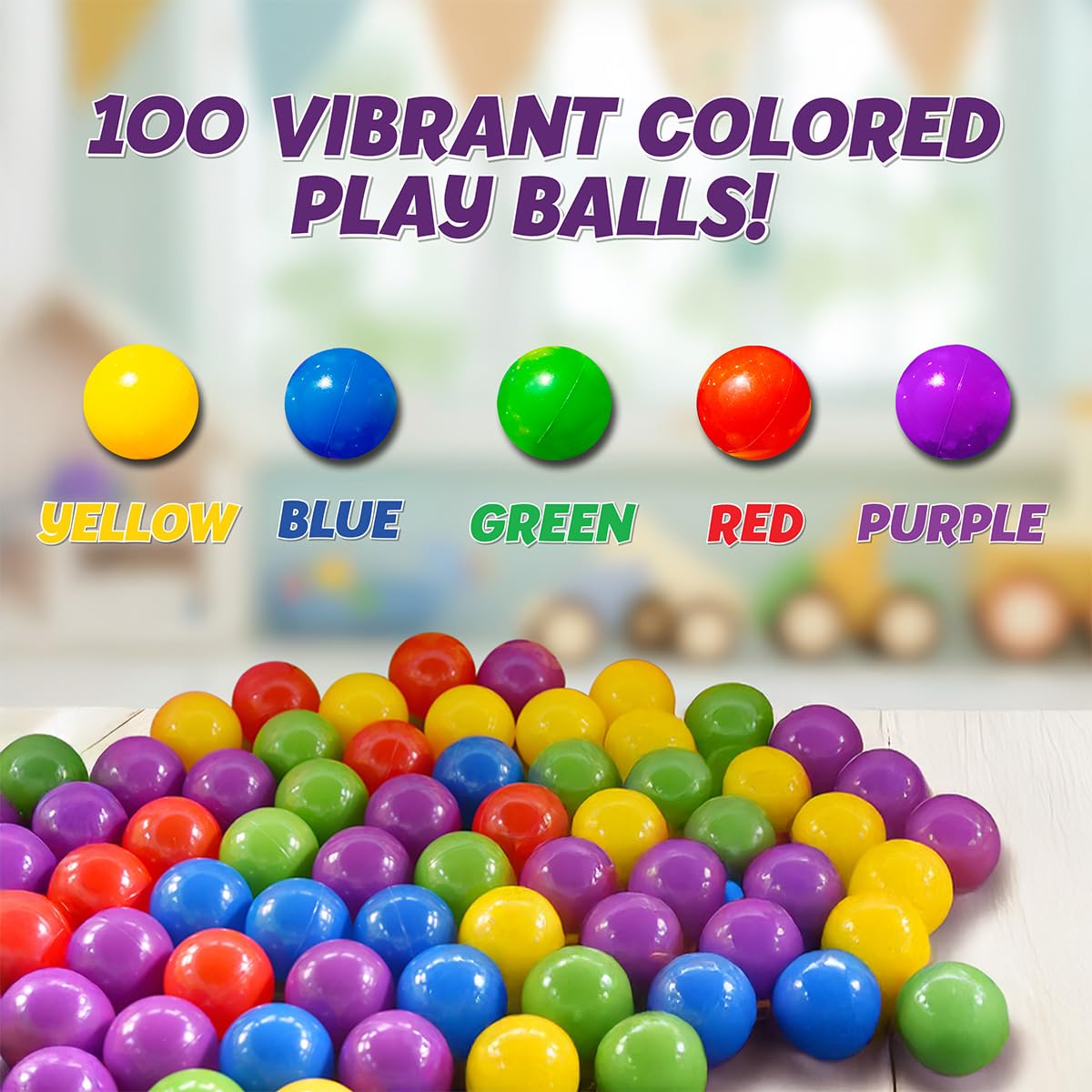100 Count Multi Colored Play Balls M272546