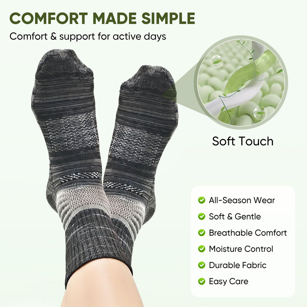 Compression Ankle Support Crew Socks 3 Pairs G495976