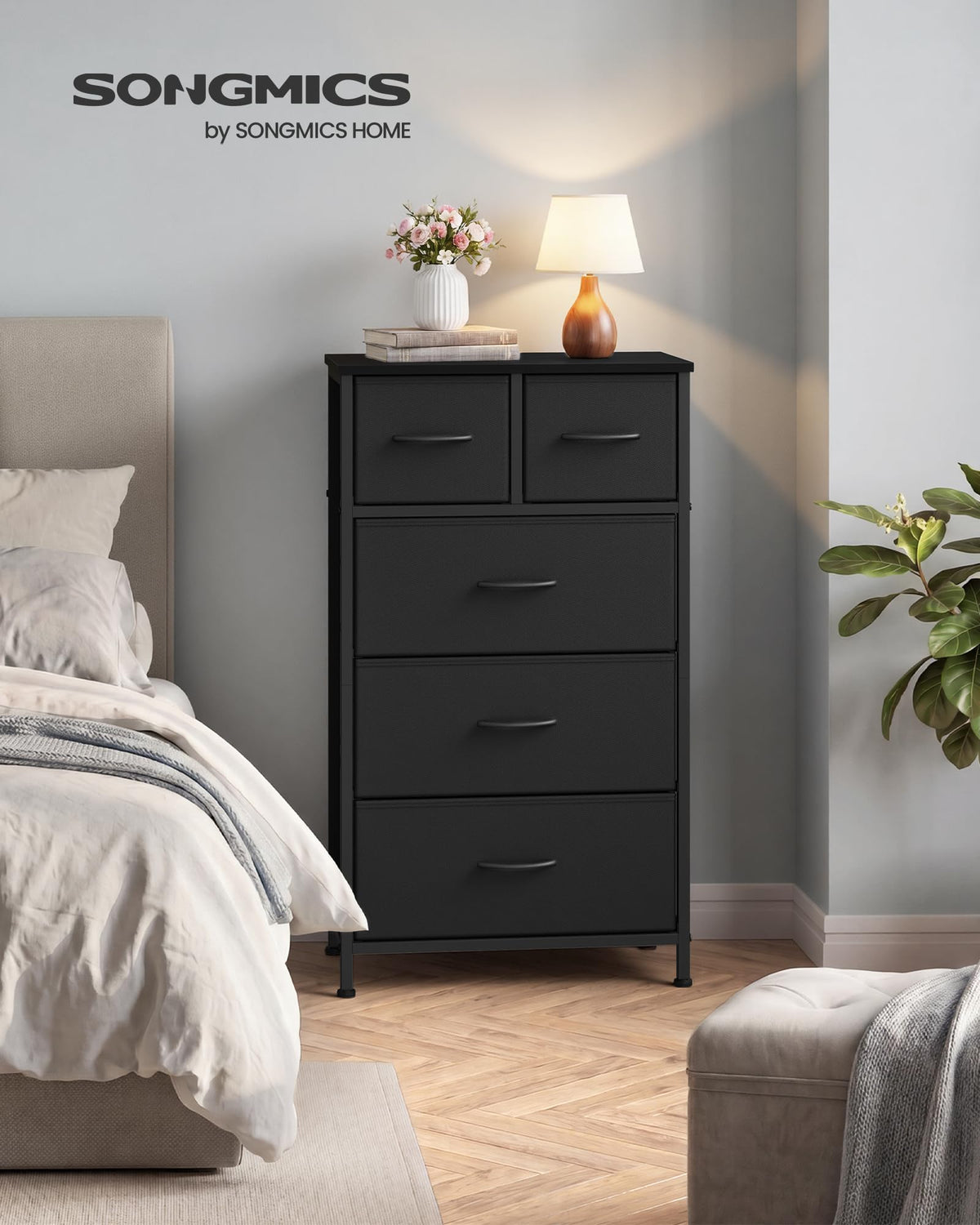 Tall Dresser with 5 Fabric Drawers F674882