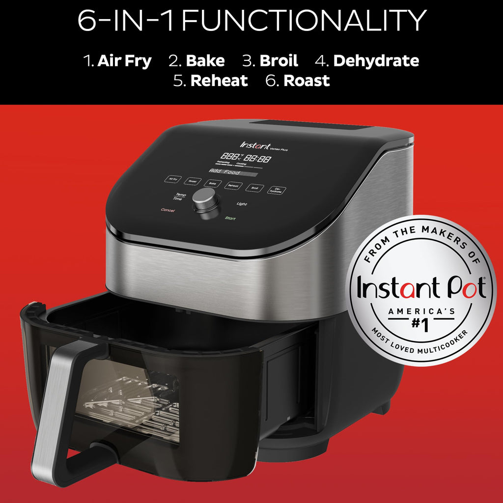 6 Qt 6-in-1 Air Fryer, Black T900520