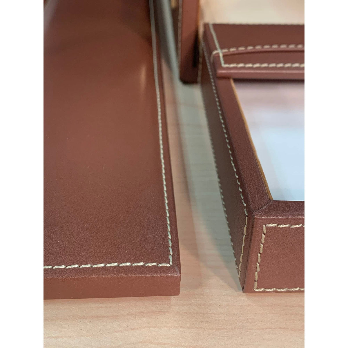 Rustic Brown Leather Desk Set, 7-Piece Z824925