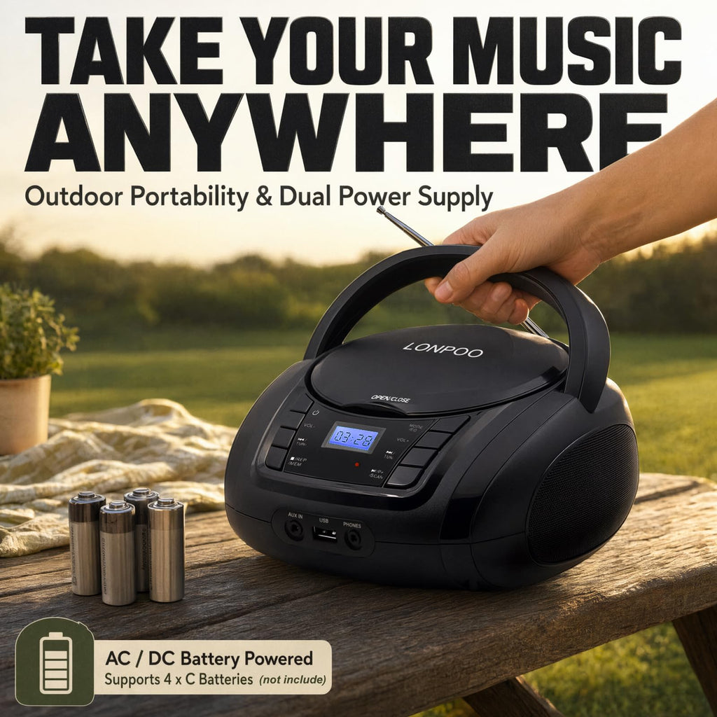 Portable CD Player Boombox with Speakers O62644