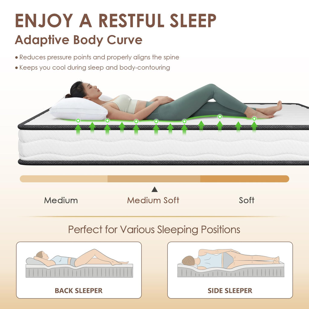 6 Inch Twin Medium Firm Hybrid Mattress T88892