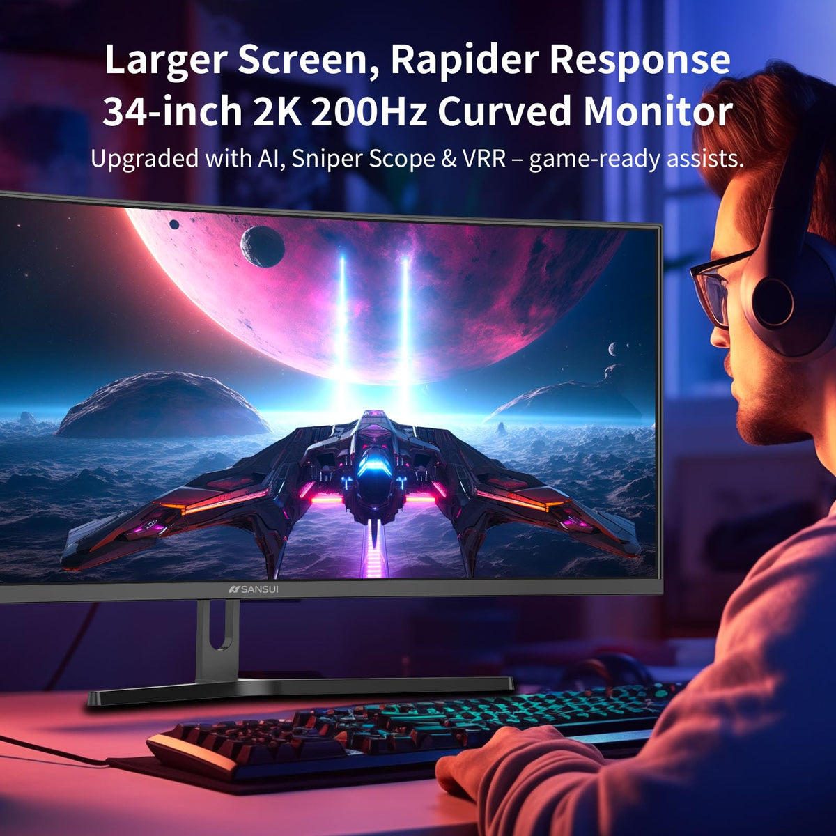 34-Inch Curved Ultrawide Gaming Monitor Y6953