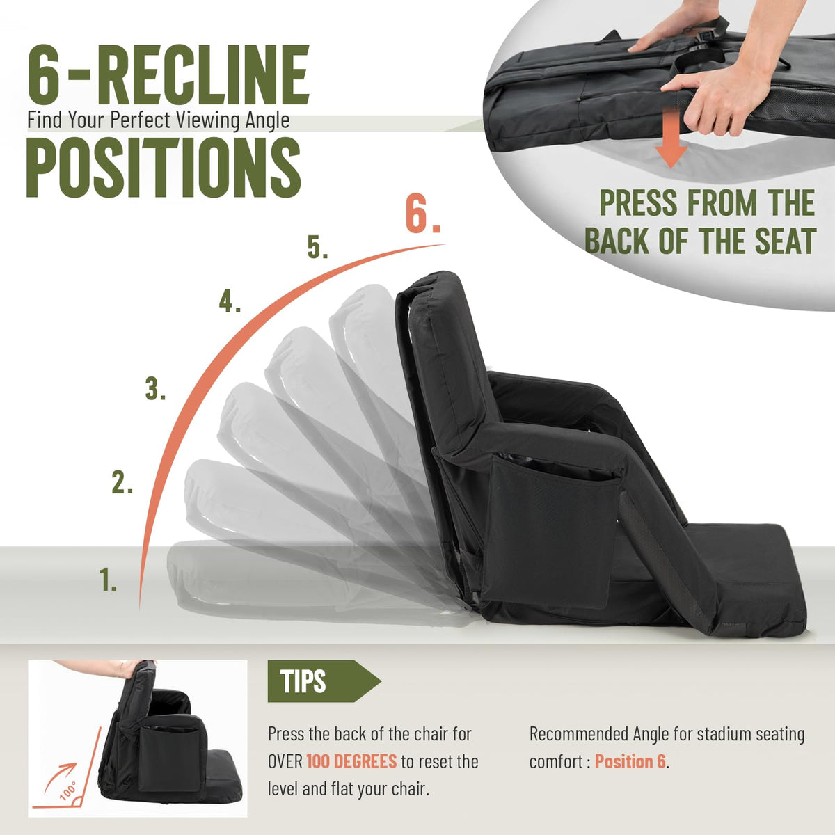 Stadium Seat with Back Support and Armrests N4979