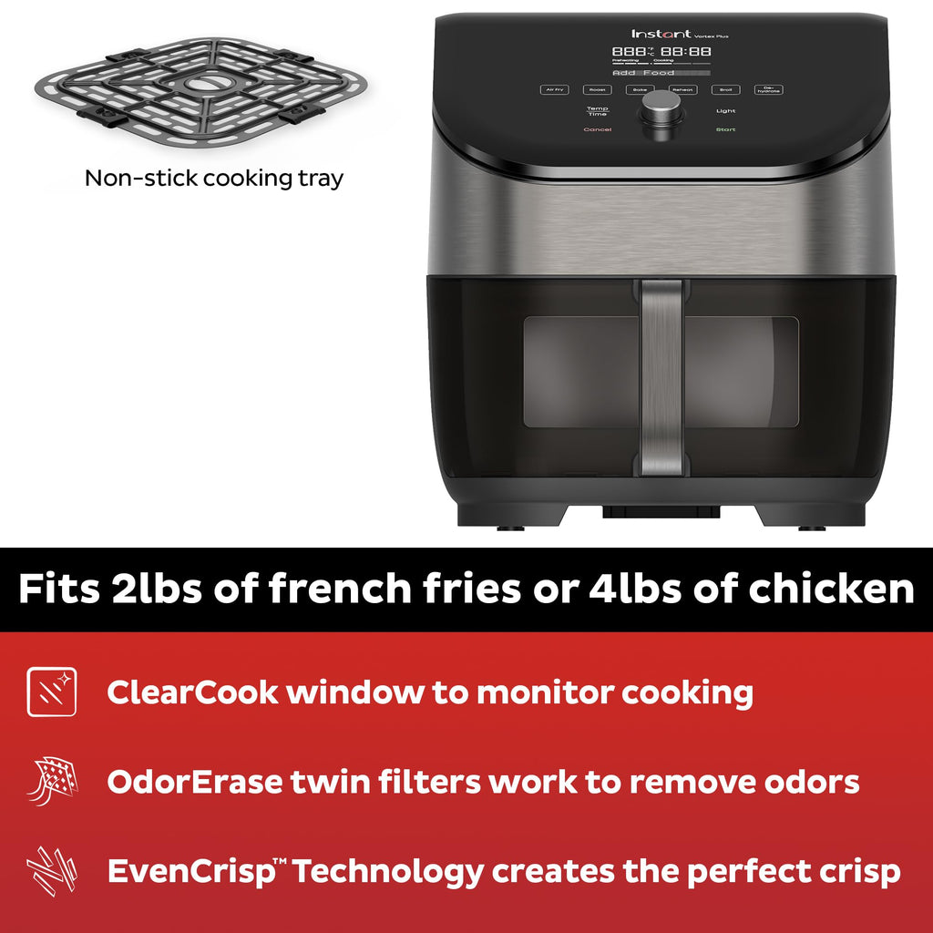 6 Qt 6-in-1 Air Fryer, Black T900520