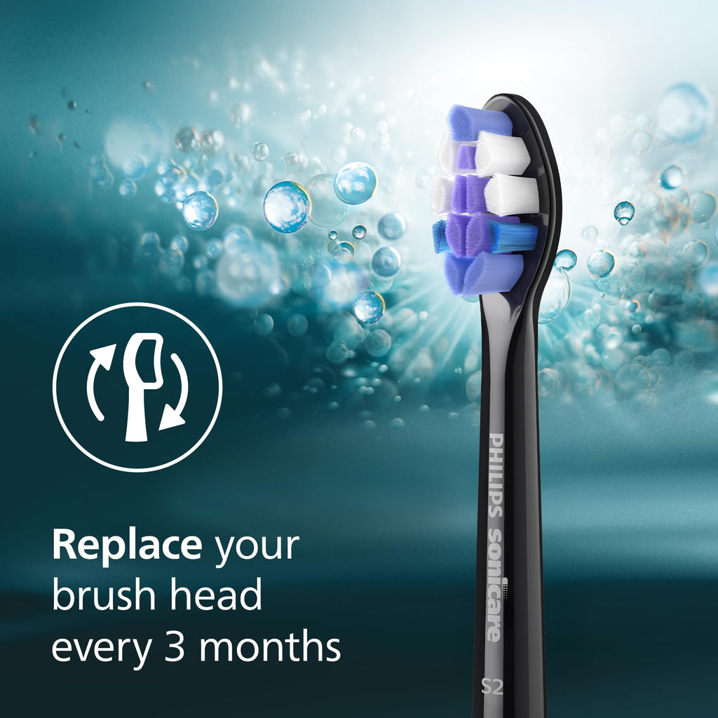 Black 2 Pack Replacement Electric Toothbrush Heads Y2409