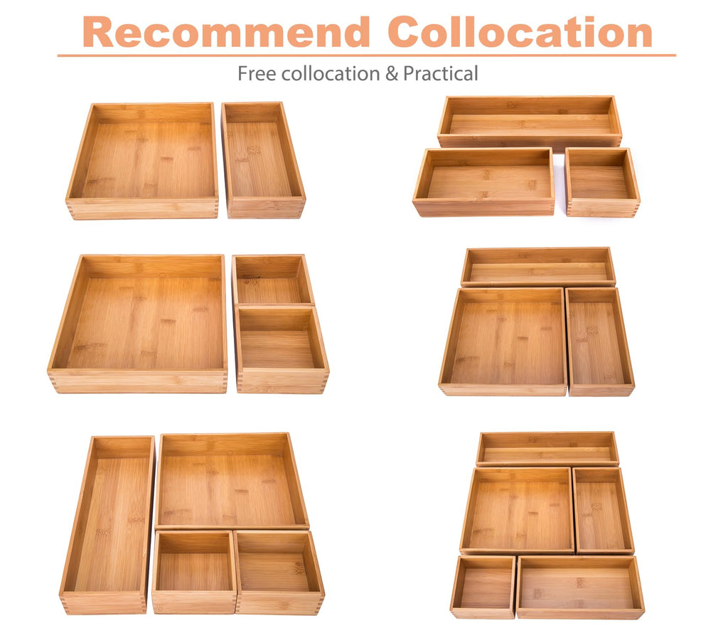 Bamboo Organizer Storage Boxes 4"*4" U380641