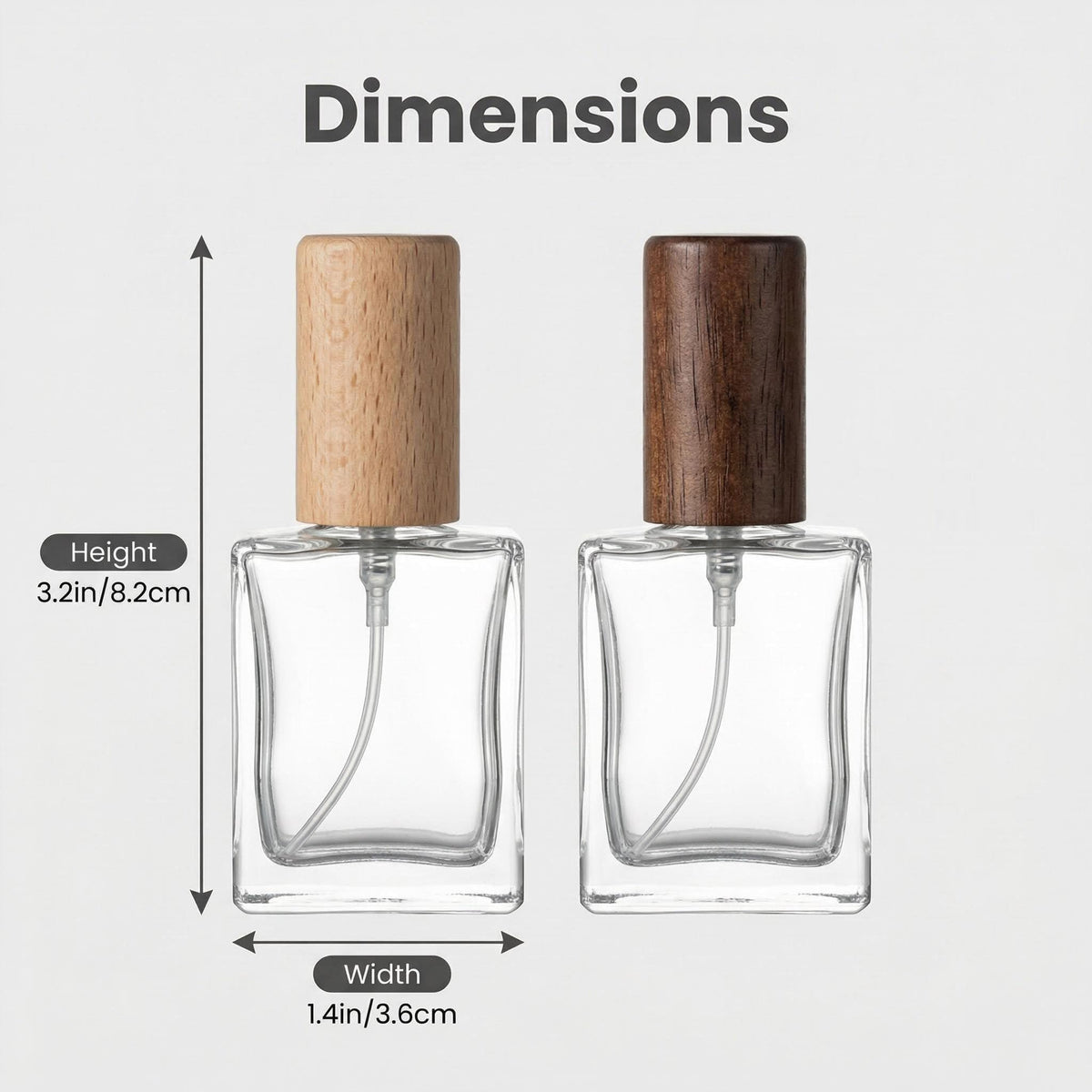 2 Pcs 15ml Clear Mini Glass Perfume Bottle with Wood Lid O871465