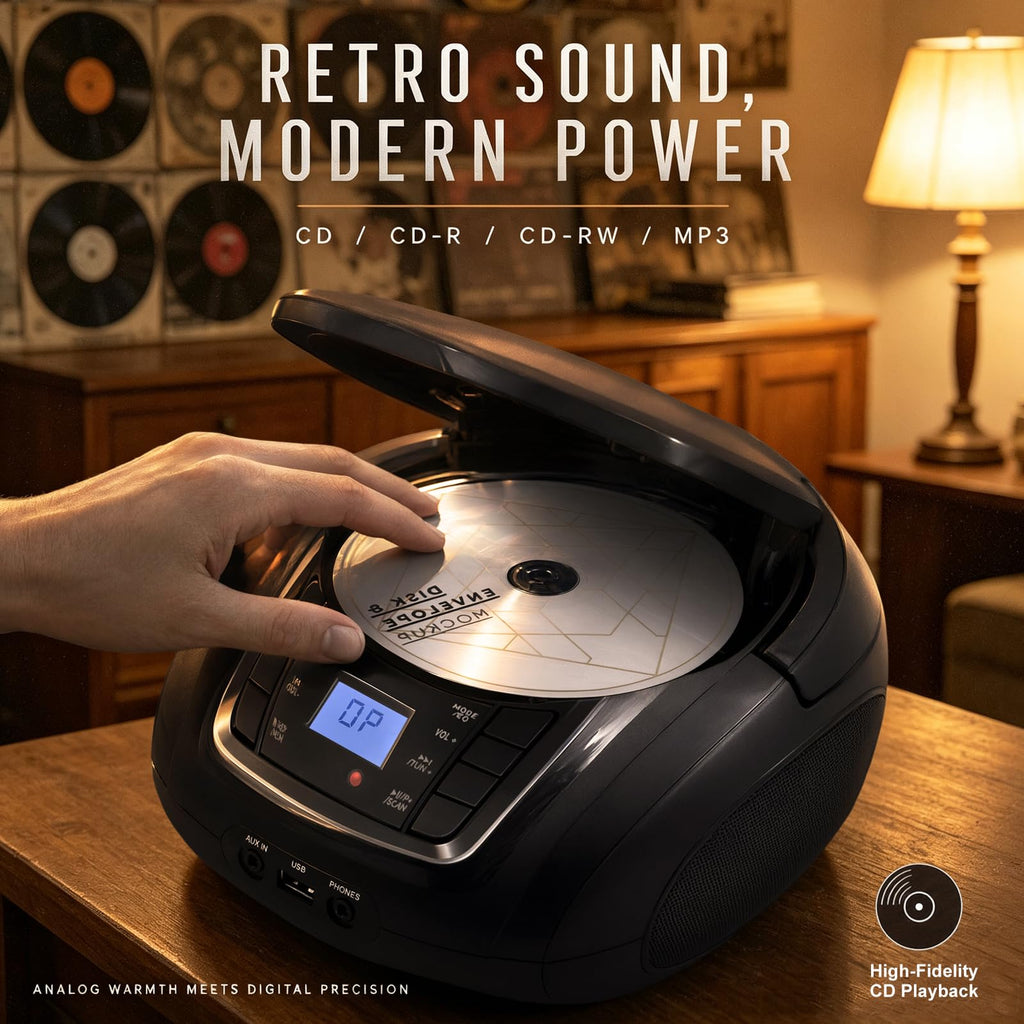 Portable CD Player Boombox with Speakers O62644