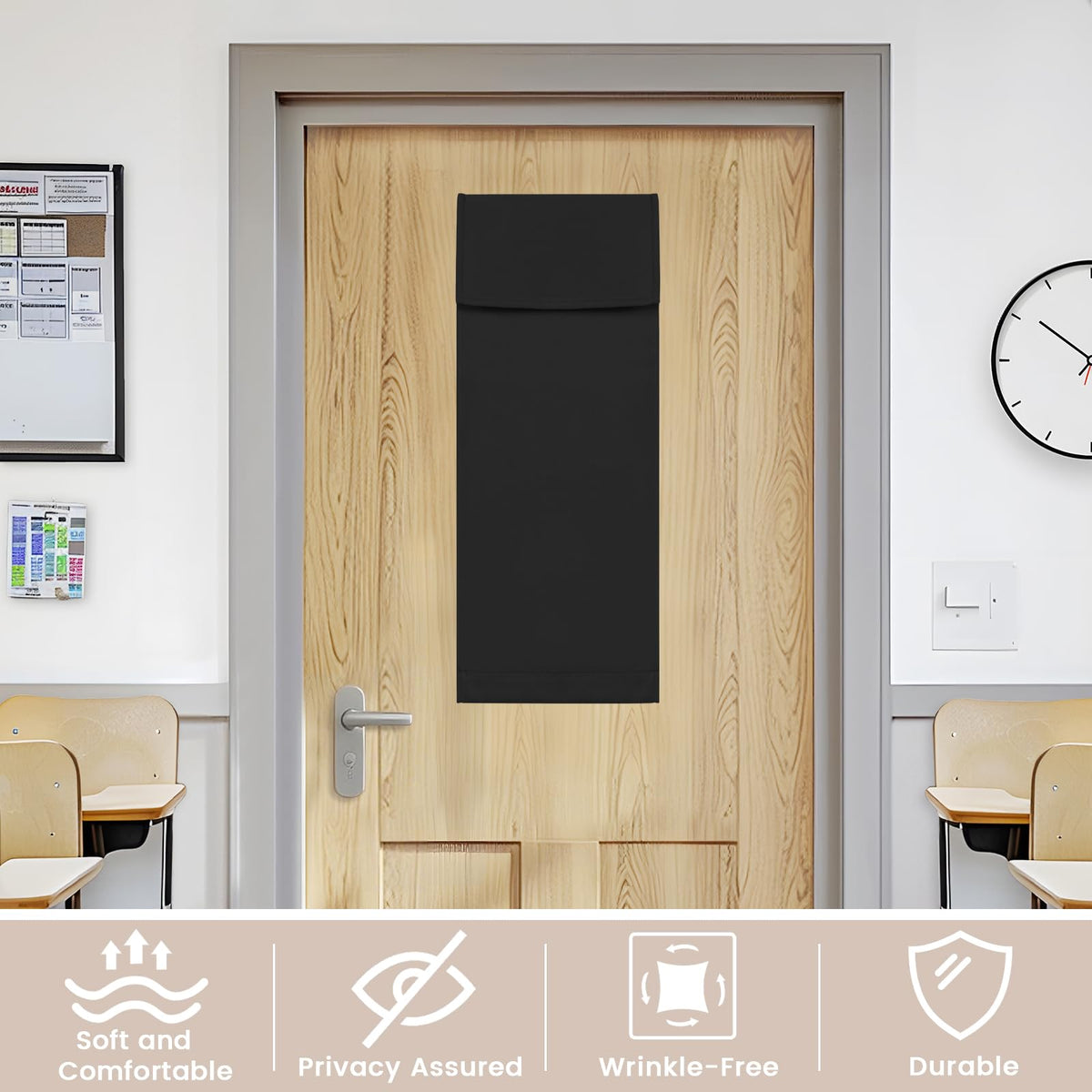 Black Classroom Door Window Cover R416665