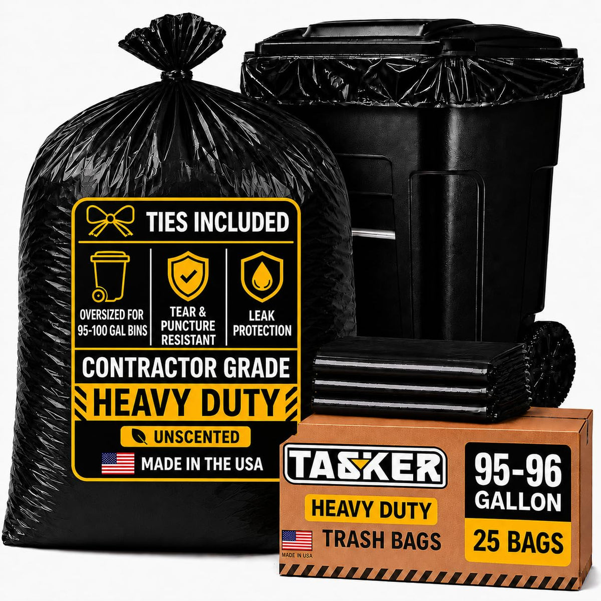 95 Gallon 2 Mil Heavy Duty Trash Bags 25 Count G46332