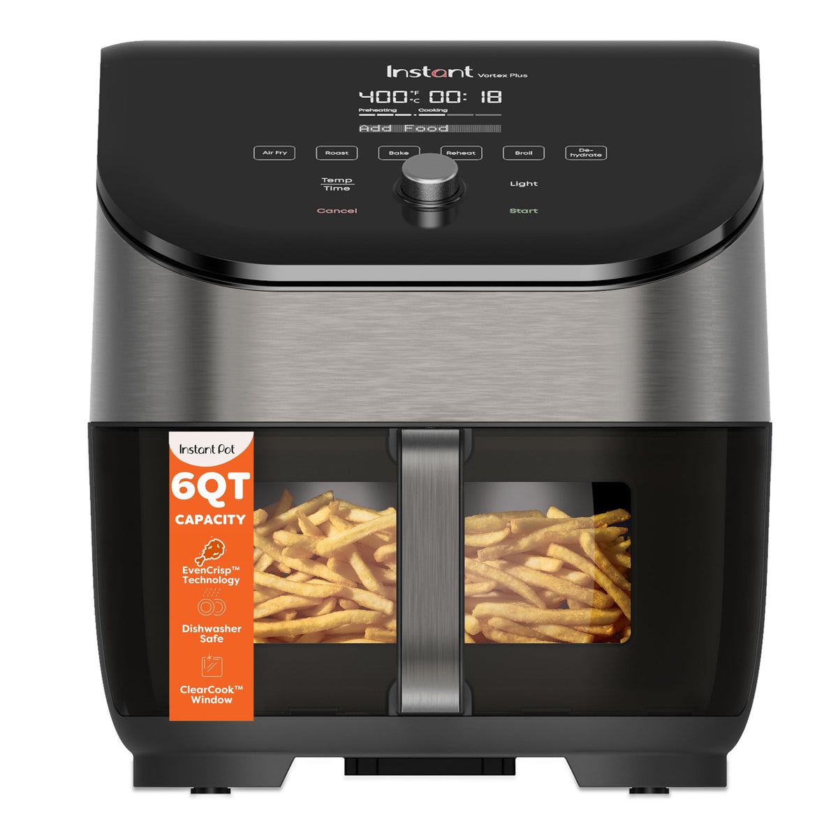 6 Qt 6-in-1 Air Fryer, Black T900520