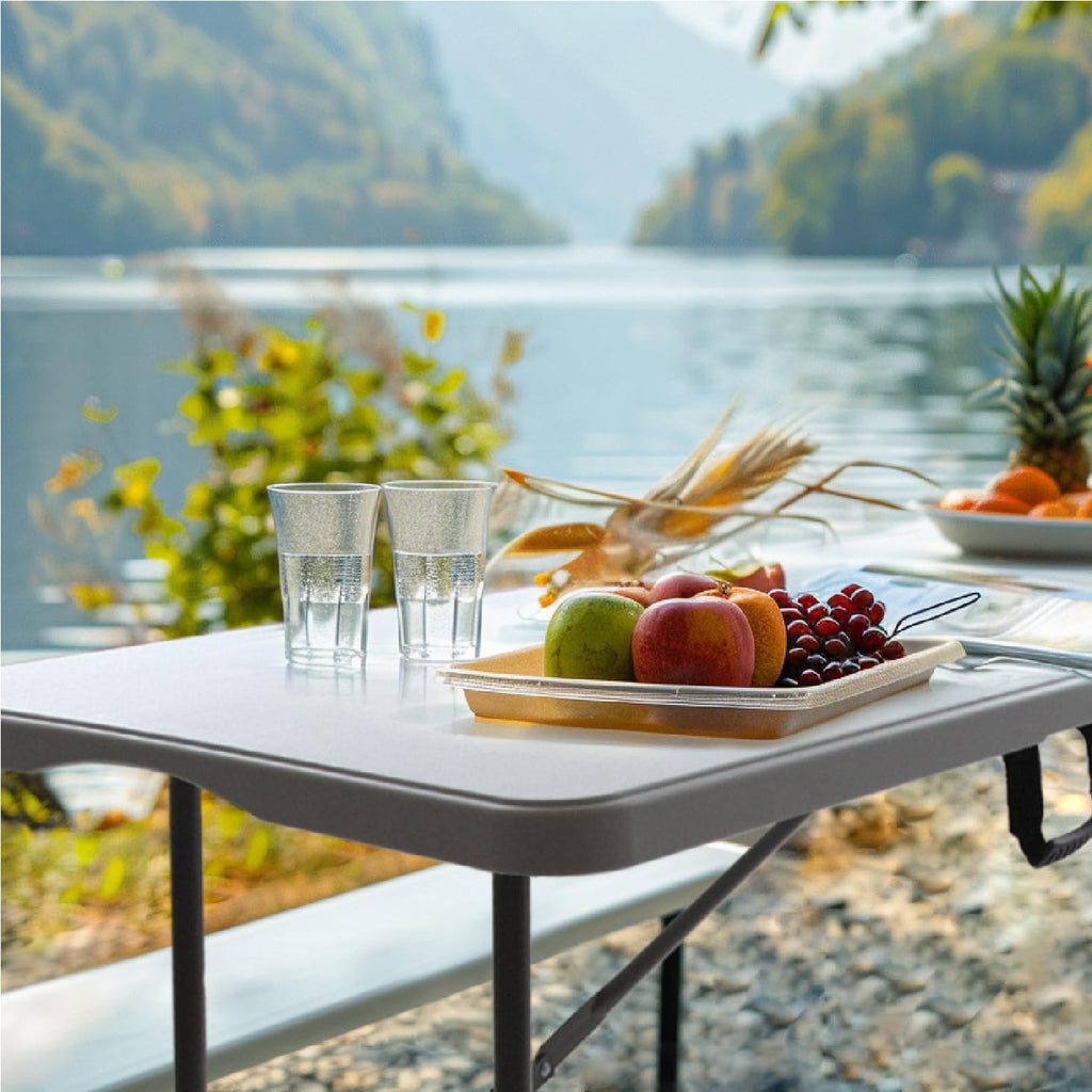 6FT Folding Picnic Table with Tablecloth U77779