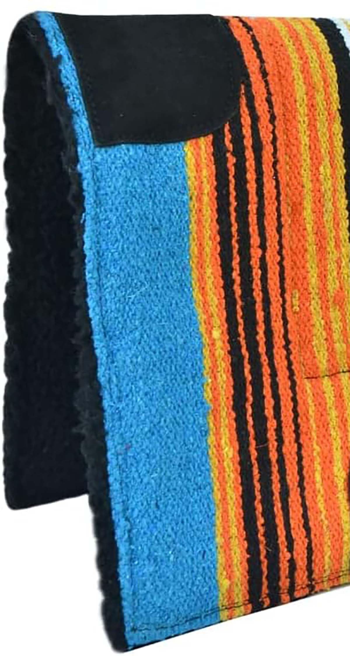 Multicolored Rainbow Faux Fur Lined Saddle Pad A546