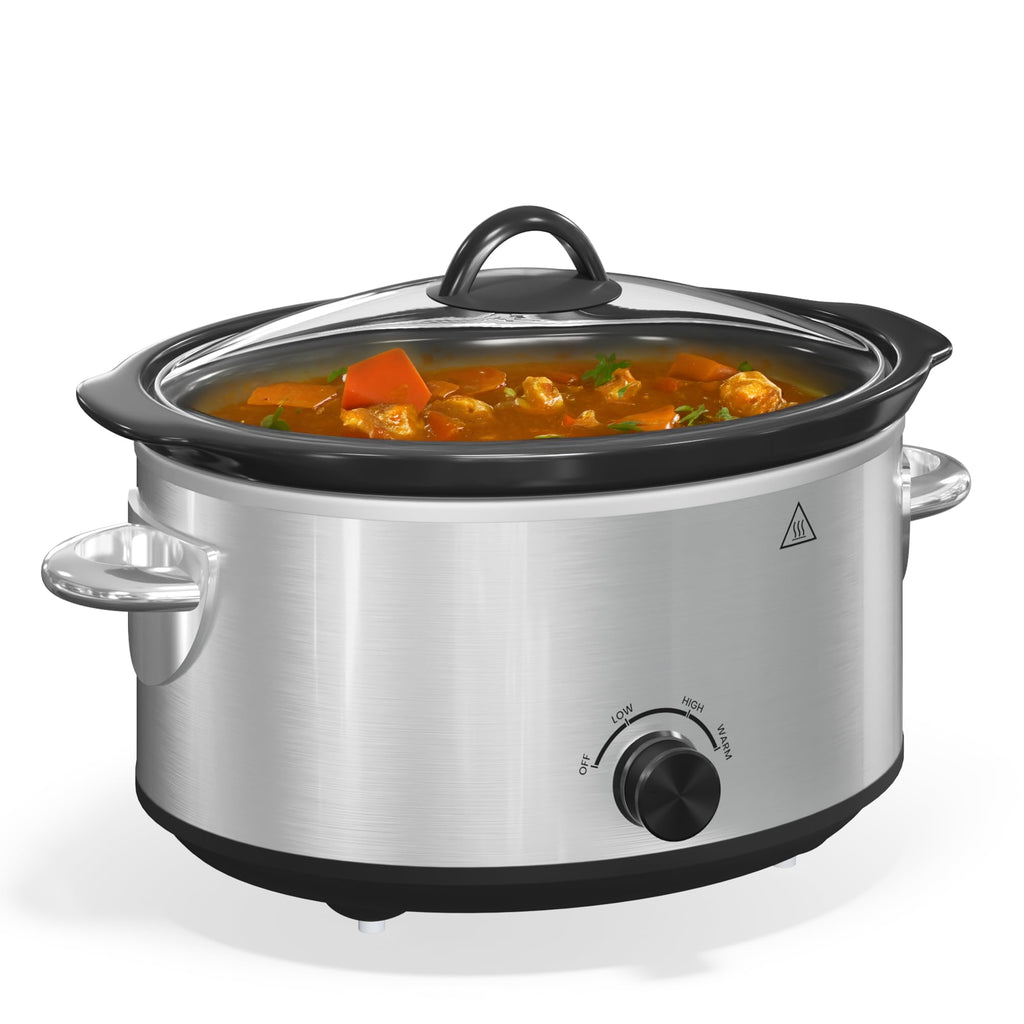 4 QT Slow Cooker with Ceramic Pot and Glass Lid S64585