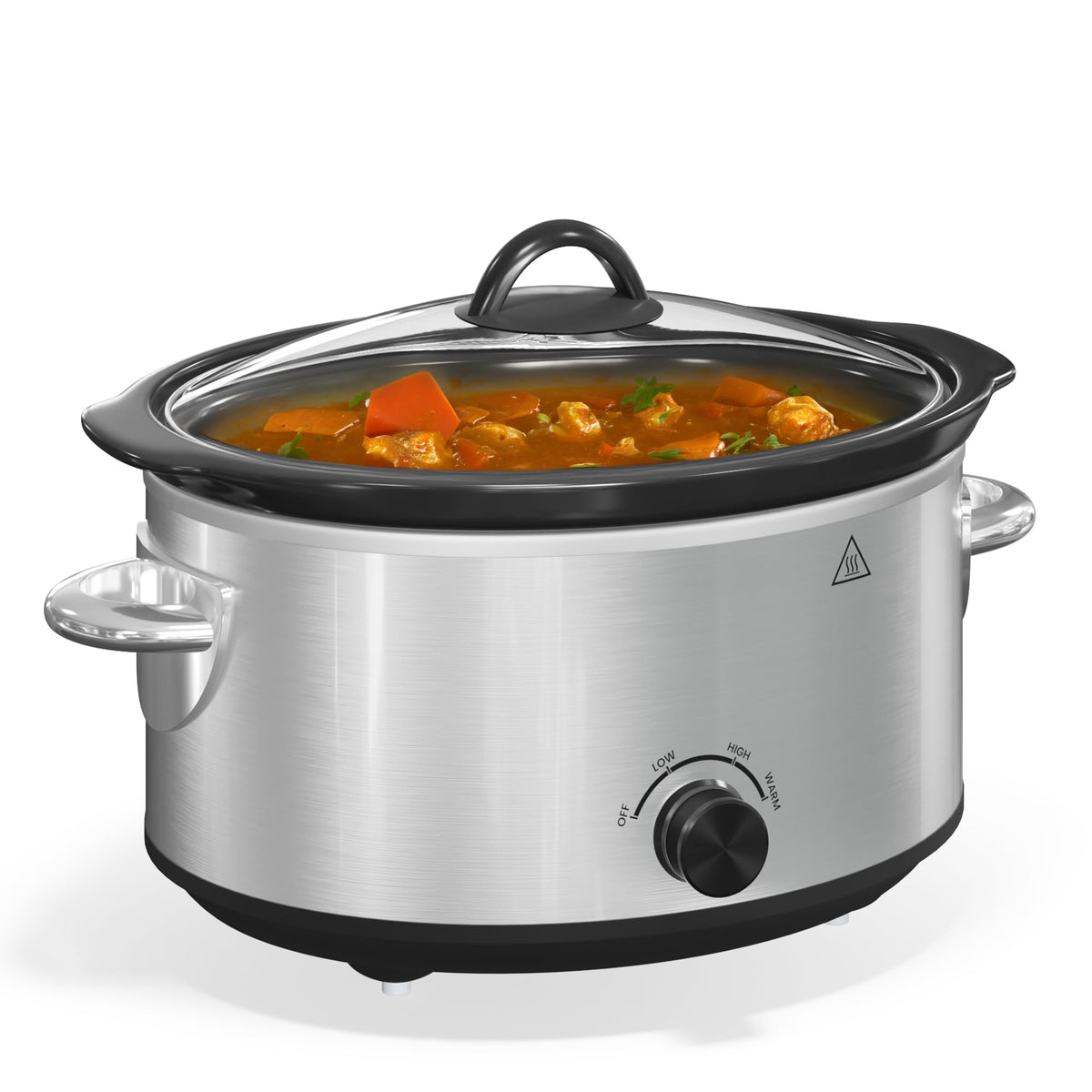 4 QT Slow Cooker with Ceramic Pot and Glass Lid S64585