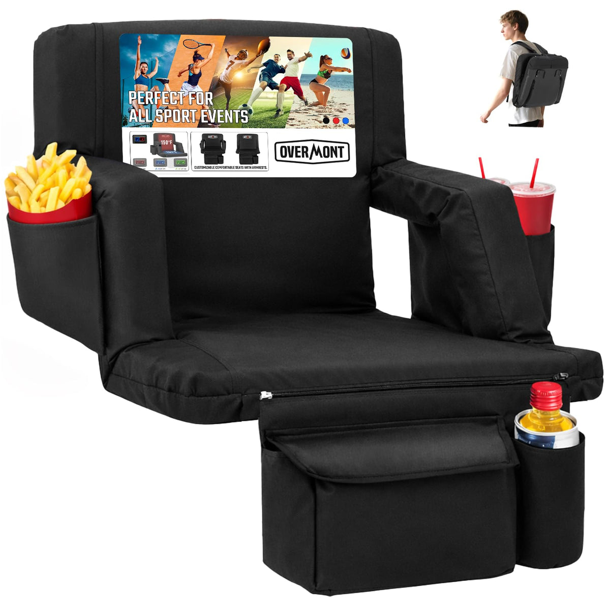 Stadium Seat with Back Support and Armrests N4979