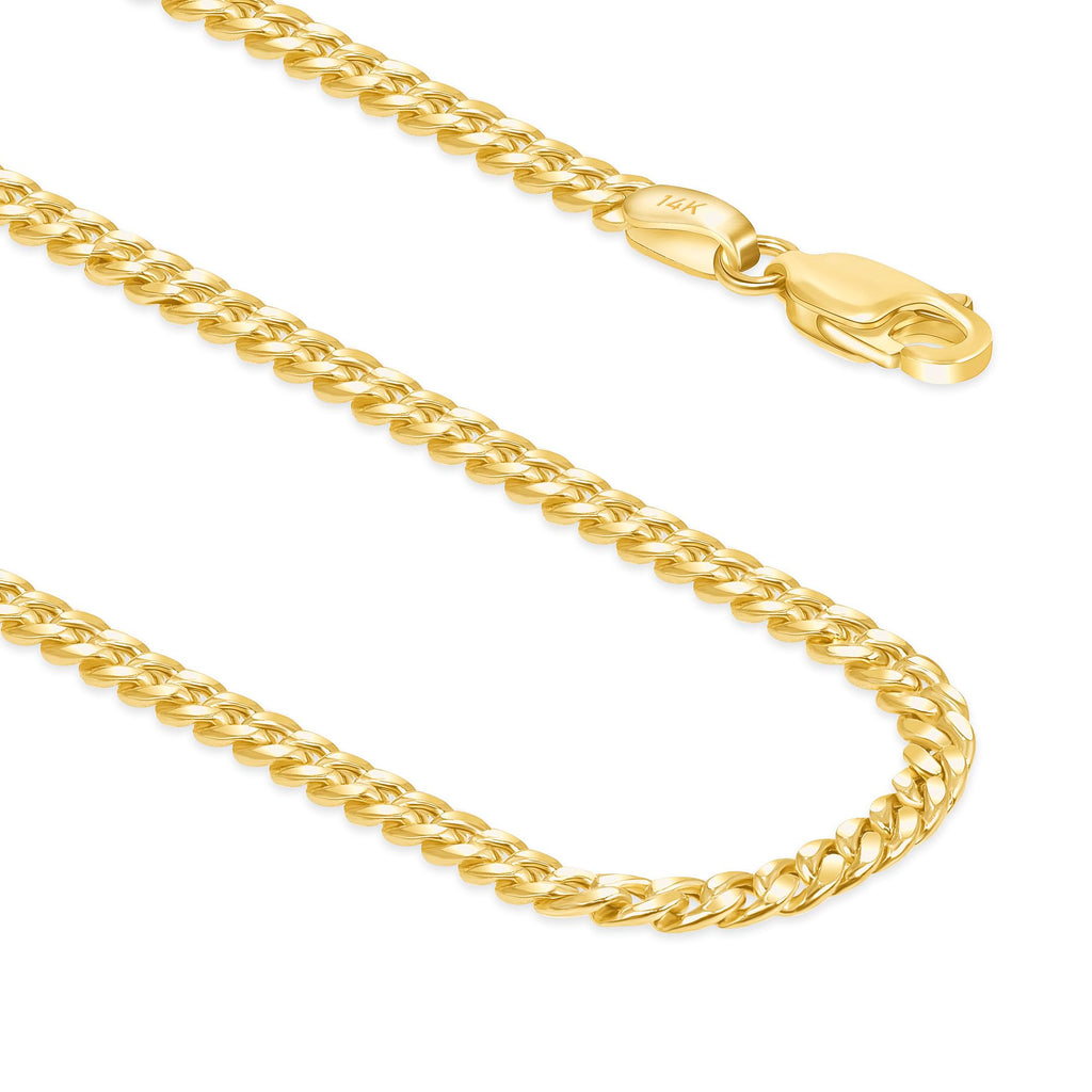 14k Gold Hollow Cuban Link Chain Necklace W583