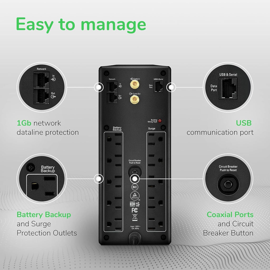 UPS Battery Backup & Surge Protector D467412