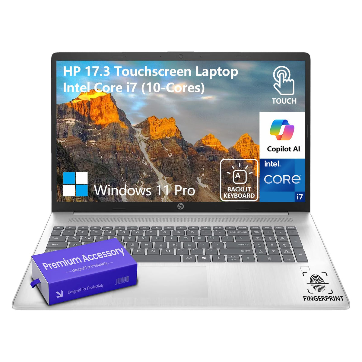 17.3 Inch Touchscreen Laptop Intel i7 Windows 11 Pro 64GB RAM 2TB SSD N520675