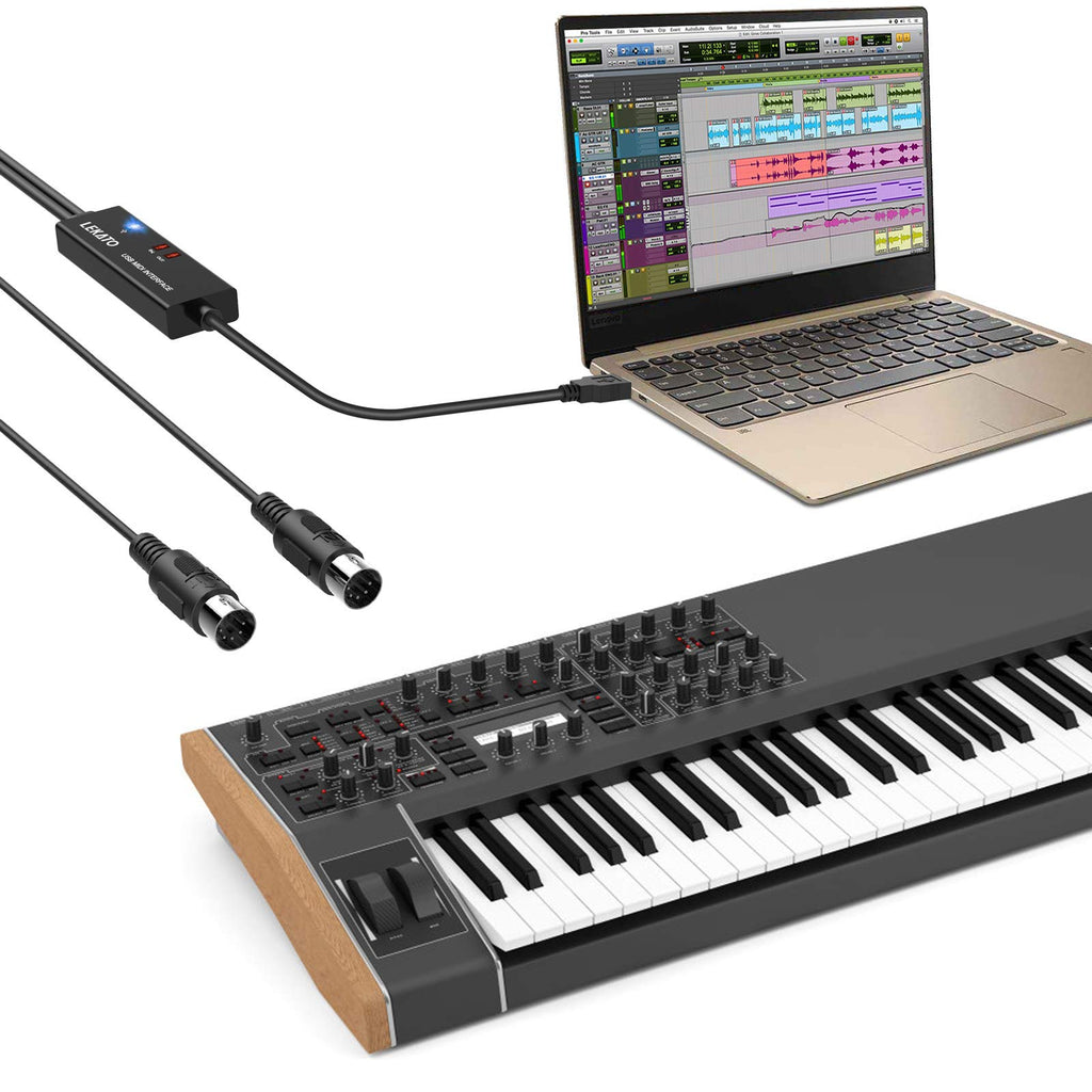 USB MIDI Cable 6.5Ft with Input & Output U6588