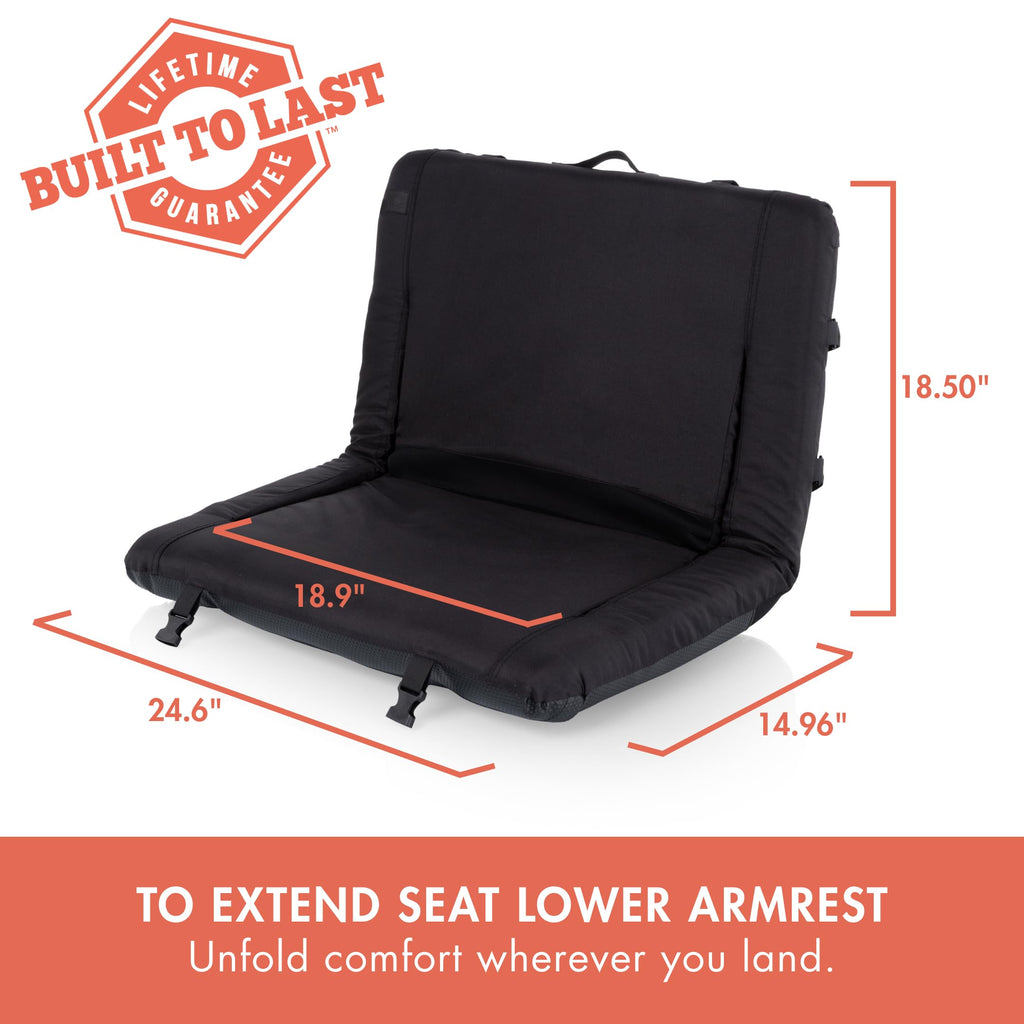 Portable Reclining Stadium Seat with Back Support, Black F325