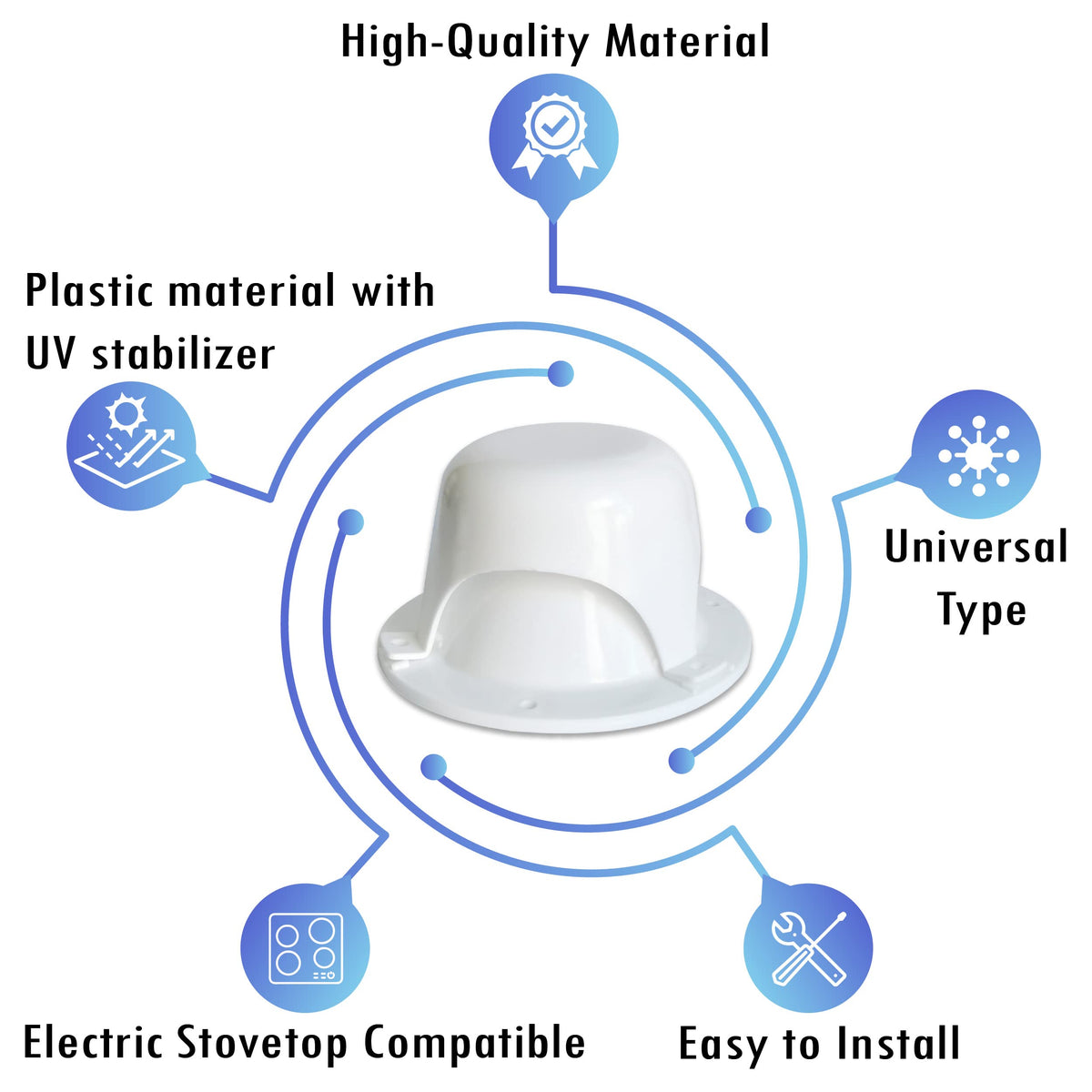 White RV Roof Vent Cover E98976